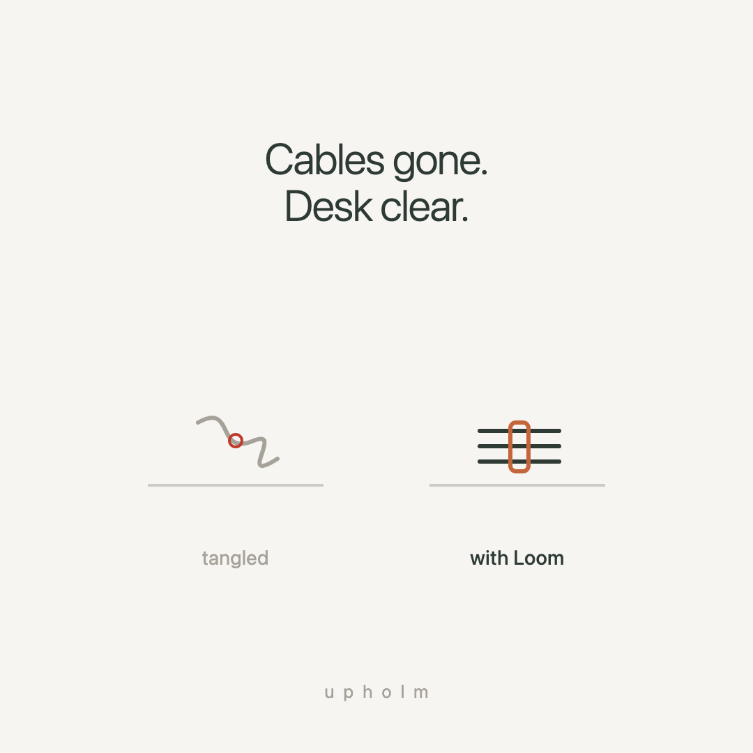 Loom Cable Kit — cables gone, desk clear