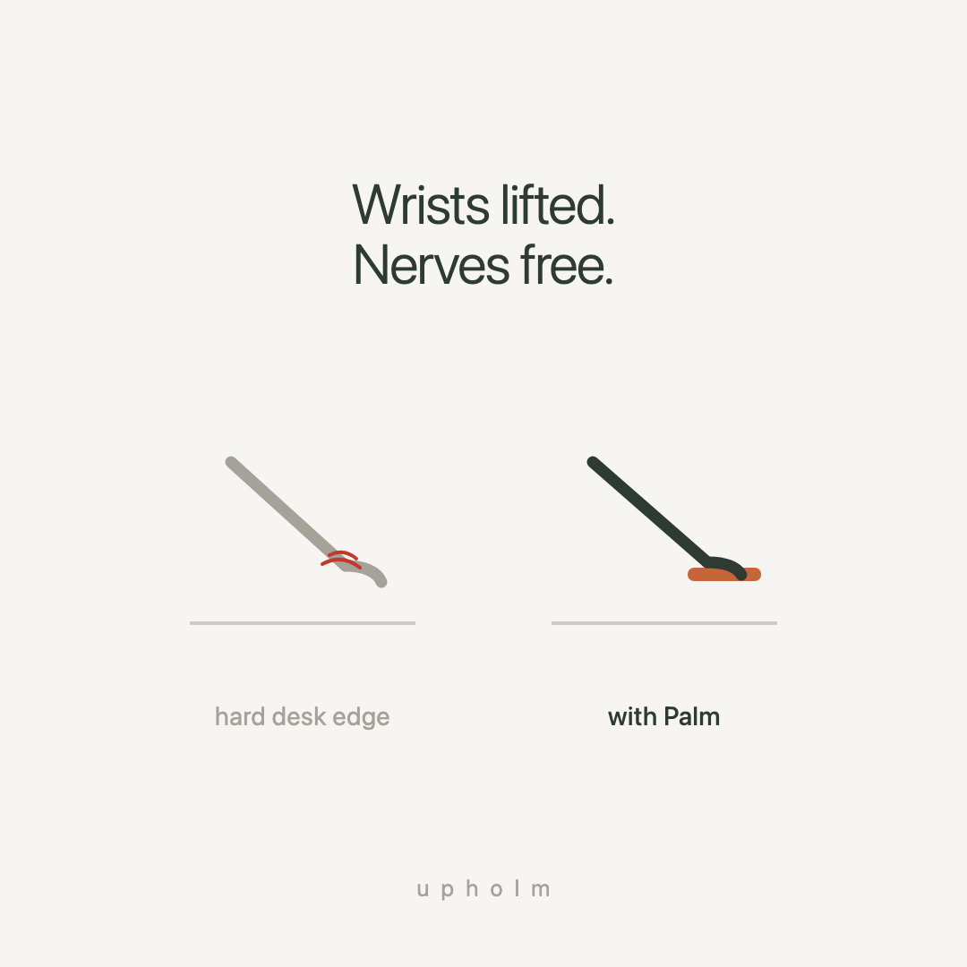 Palm Wrist Rest Set — wrists lifted, nerves free